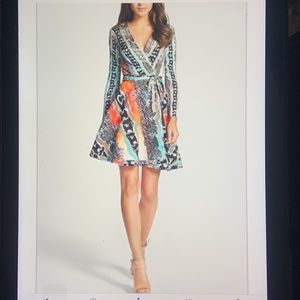 NWOT Diane von Furstenberg Amelia Wrap Dress - Multicolor Snake Print Sz…